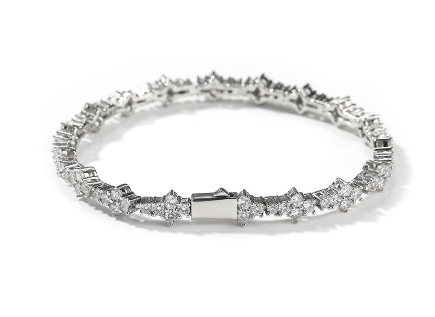 HONEYCOMB BRACELET - WHITE GOLD